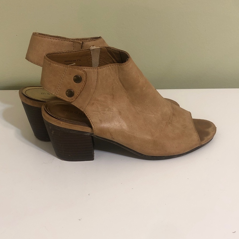 Madden Girl Tan Open-Toe Booties